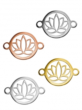 Lotusblüte mini (10 mm) mit zwei Ösen in verschiedene Oberflächen