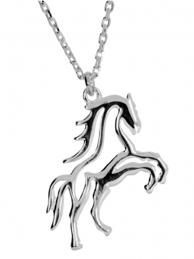 Silberkette "Pferd", 925 Silber, L 42+3 cm