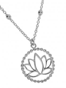 Silberkette "Lotusblüte", 925 Silber, L 42+3 cm