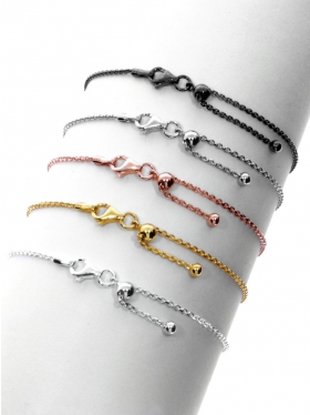 Bracelet (anchor chain) - steplessly adjustable, 925 silver