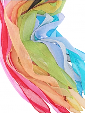 Chiffon-Seidenband Crinkle schmal in verschiedenen Farbtönen