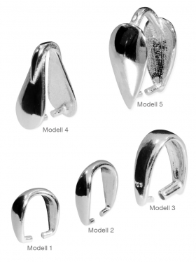 Steinhalter für kleine flache Steine in verschiedenen Modellen, 925 Silber