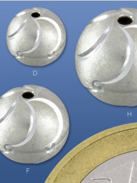 Kugel "Orbit", Diamond Cut, 925 Silber