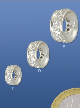 Disc konkav, Zirkoniasteine facettiert, verschiedene Größen erhältlich - ø 10 mm, VE 1 Stück