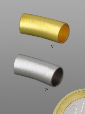 Rohr gebogen Messing - platin beschichtet od. vergoldet, ø 7 x 15, VE 10 St.