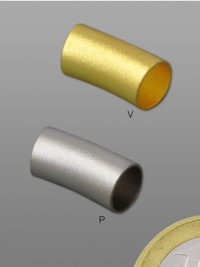 Rohr gebogen Messing - Platin beschichtet od. vergoldet, ø 8 x 15, VE 10 St.