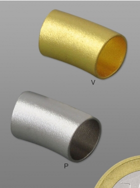 Rohr gebogen Messing - platin beschichtet od. vergoldet, ø 10 x 15 mm, VE 10 St.