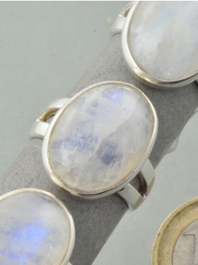 Regenbogen Mondstein, Ring, verstellbar, verschiedene Größen, 925 Silber