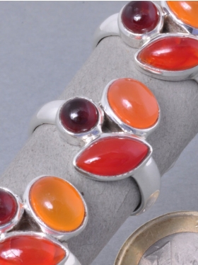 Karneol (Achat gefärbt) - Granat, Ring, verschiedene Größen