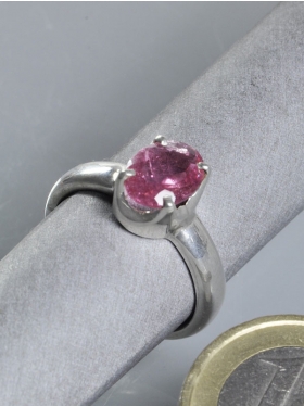 Turmalin pink, Ring facettiert, Größe 55, Unikat