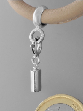 Charm mit Silberrohr flach, L. ca. 2,1 cm mit Federring