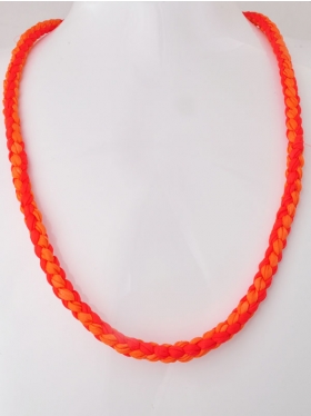 Kette geflochten mit Seidenband, L ca. 59 cm
