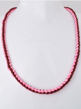 Kette geflochten mit Seidenband, L ca. 58 cm