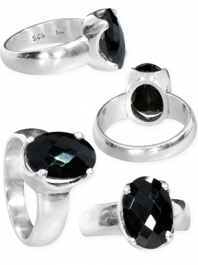 Spinell, facettierter Ring in verschiedenen Größen, 925 Silber