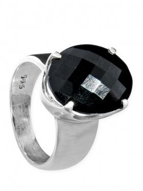 Spinell, facettierter Ring Gr. 57 in 925 Silber, Unikat