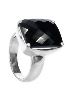 Spinell, facettierter Ring Gr. 60 in 925 Silber, Unikat