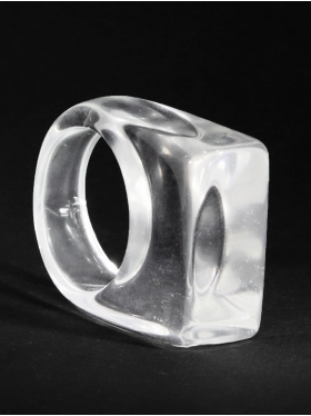 Rock Crystal from Brazil, stone ring size 53, unique