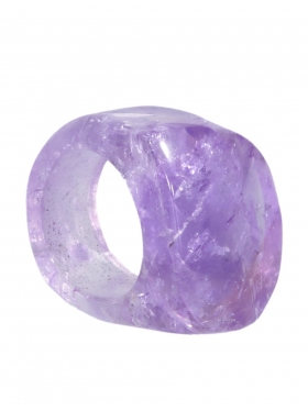 Amethyst from Brazil, stone ring size 56, unique