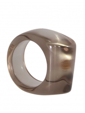 Smoky Quartz from Brazil, stone ring size 53, unique