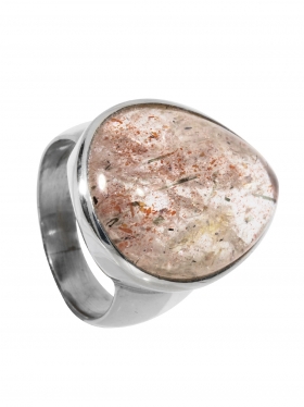 Ring aus dem Schmuckstein Sonnenstein, Ringgröße 57, 925 Silber, Einzelstück