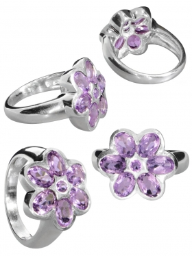 Amethyst from Brazil, ring size 52 in 925 silver