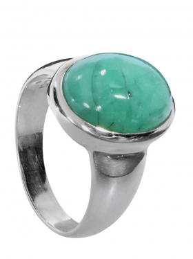 Smaragd aus Myanmar, Ring Gr. 59 in 925 Silber, Unikat