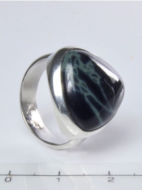 Spiderweb-Obsidian, Ring, Größe 54, Unikat