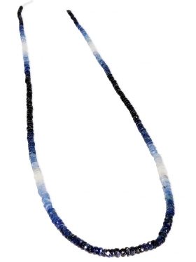 Saphir mit Farbverlauf, Linse facettiert 2-3 mm, Strang Länge ca. 41 cm, 1 St.
