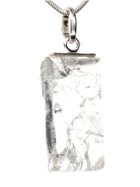 Souvenir aus dem Wallis - Anhänger aus Bergkristall mit Silberöse