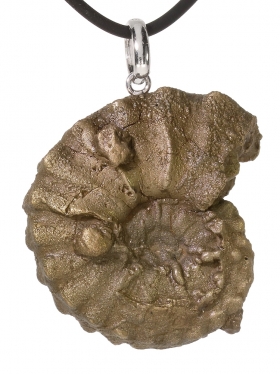 Souvenir aus Frankreich (Provence) - Ammonit Anhänger, Öse 925 Silber rhod., Unikat