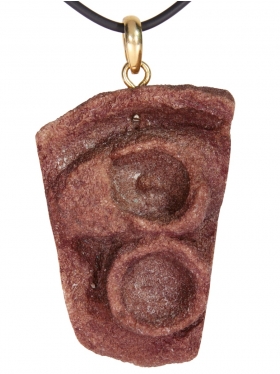 Stromatolith aus Marokko, Anhänger mit Silberöse, Unikat