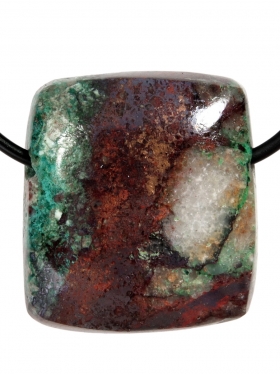 Kupfer mit Cuprit und Chrysokoll aus Arizona, Anhänger gebohrt, Unikat