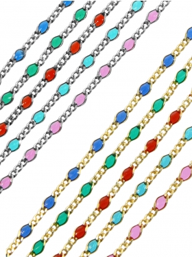 Figaroketten und -armbänder mit Emaille:  "Colorato"