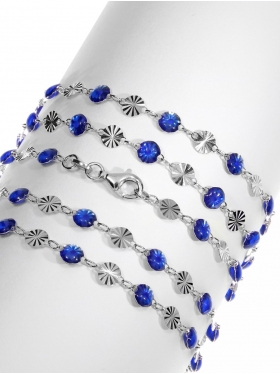 Figaro Armband Modell Sterntaler in Blau, 925 Silber rhodiniert