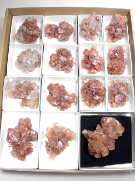 Aragonit kristalline Stufen aus Marokko, 15 St. jeweils in Box - verkaufsfertig