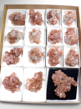 Aragonit kristalline Stufen aus Marokko, 15 St. jeweils in Box - verkaufsfertig