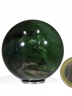 Nephrite deco sphere ø 5,3 cm from Canada, unique
