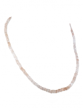 Labradorit facettiert in Linsenform ca. 6 mm, Halskette mit Karabinerverschluss aus 925 Silber, Länge ca. 45 cm