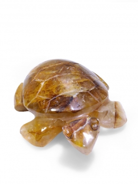 Hämatitquarz (Bergkristall mit Hämatit Einschlüsse) aus Brasilien, Deko-Schildkröte, Unikat
