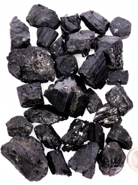 Turmalin schwarz Schörl, Rohsteine aus Brasilien, Lot