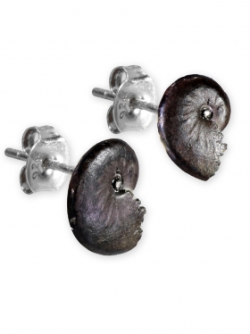 Ammonit aus der Provence, Ohrstecker in 925 Silber, Unikat