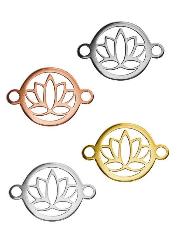 Lotus flower mini (10 mm) with two loops in different surfaces
