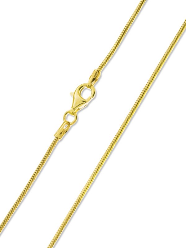 Schlangenkette, ø 1,2 mm - L 38 cm, 925 vergoldet
