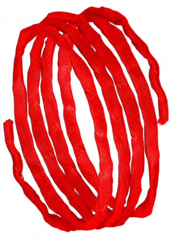 Silk ribbons L 1 m - red (1)