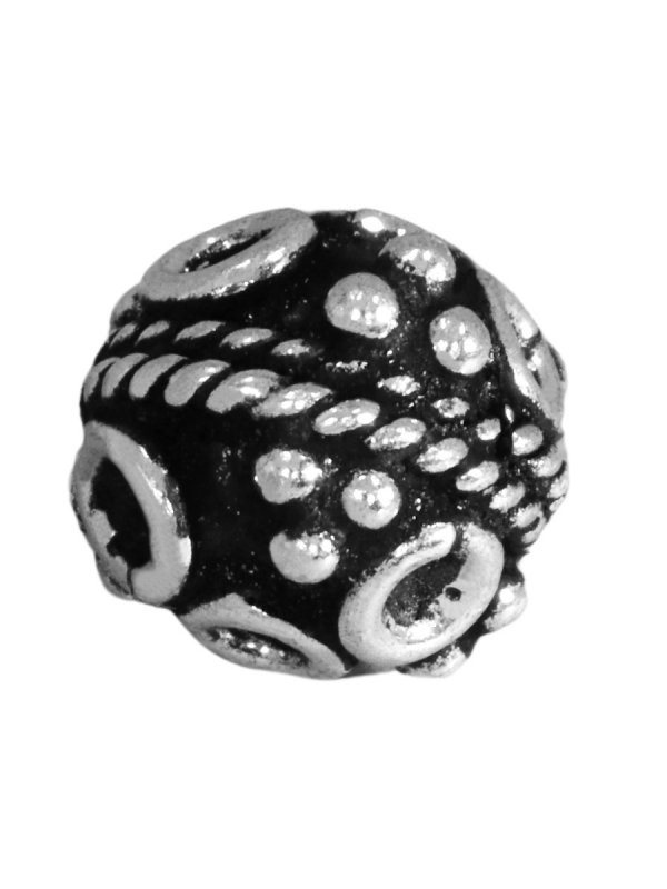 Ethno ball ø 8 mm, silver oxidized