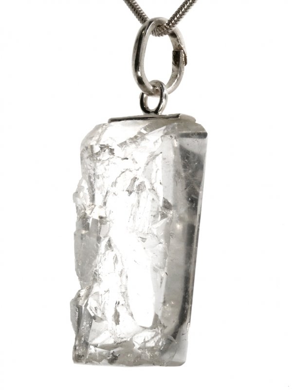 Souvenir aus dem Wallis - Anhänger aus Bergkristall mit Silberöse