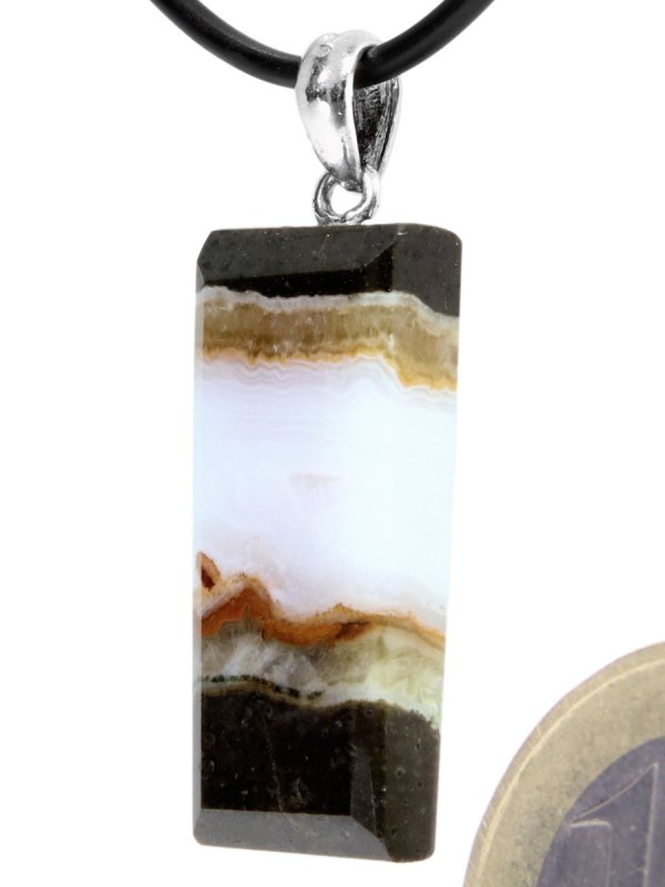 Agate from Saarland, pendant with silver loop, unique