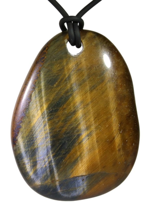 Golden Tigereye from South Africa, pendant drilled frontally, unique