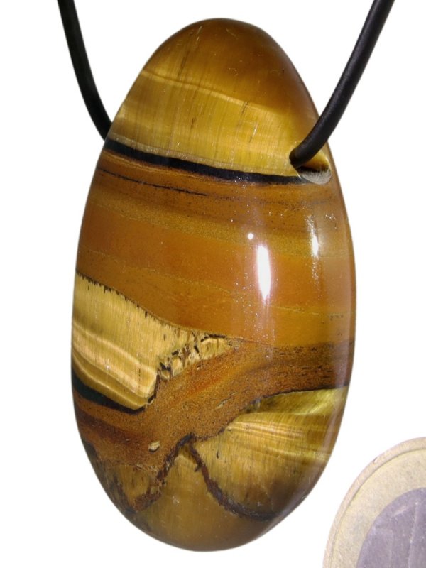 Golden Tigereye from South Africa, drilled pendant, unique