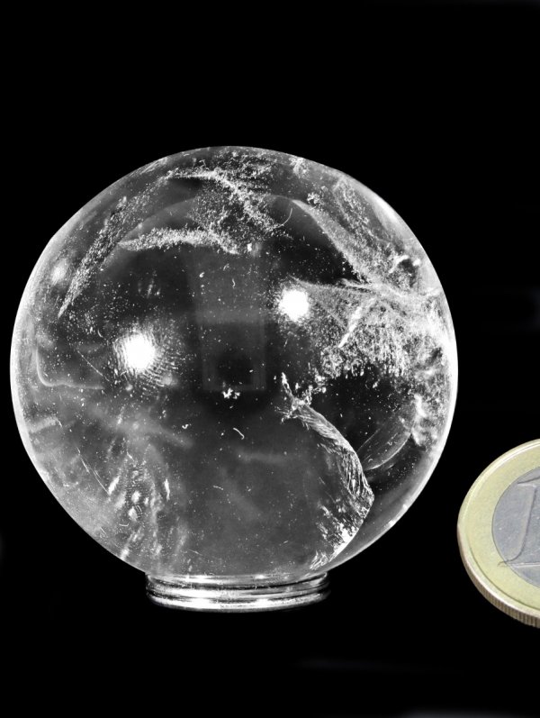 Rock Crystal deco sphere ø 4,7 cm from Brazil, unique